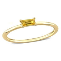 Carat T. G. W. Baguette-rezani Žuti safir 10kt pasijans prsten od žutog zlata