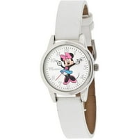 Ženski Minnie Mouse oblikovan-ruke bijeli sat, kaiš od simulirane kože