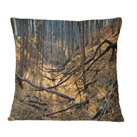 Designart gusta jesenska šuma Panorama - pejzažni štampani jastuk za bacanje - 18x18