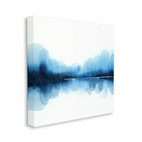 Stupell Industries plavi luk asimetrični odraz apstraktni oblici preko bijelih slika Galerija-zidna umjetnost