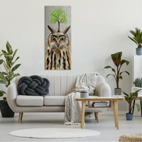 Stupell Industries Owl stablo uzgoj divljih životinja Životinje i insekti Slikarstvo Galerija zamotana platna Print Wall Art