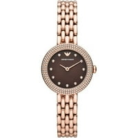 Emporio Armani ženski dvoručni metalni sat od ružičastog zlata, AR11418