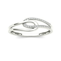 1 10ct TDW Diamond 10k Bijelo zlato interlocking Loops modni prsten