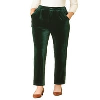 Jedinstvene povoljne ženske elegantne baršunaste pantalone visokog struka sa džepnim radnim pantalonama
