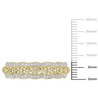 Carat T. W. Diamond 10kt prsten za godišnjicu Starog cvijeta od žutog zlata