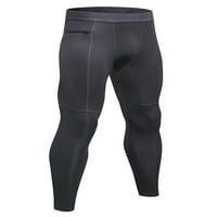 Voguele muške gamaše elastične strugove hlače hladne suhom kompresovne hlače vježba sportski pantni bazni sloj sivi l