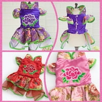 Jiaroswwei kineski stil tang odijelo Puppy suknje haljina za kućnu ljubimcu Festival za zabavu
