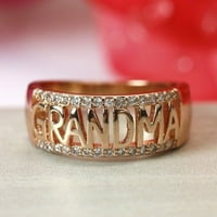 Jednostruki prsten modni ženski prsten rhinestone inlaid slova Prsten poklon ljetni nakit, zlato 6