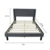 Irene Inevent Bed Frame Home Bedroom Platform Bed Queen size drvene letvice madrac Foundation za unutrašnju,