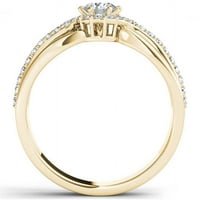 Carat TW Diamond single Halo 10kt zaručnički prsten od žutog zlata