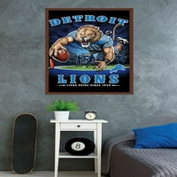 Detroit Lions-Zidni Poster Za Kraj Zone, 22.375 34
