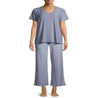 Jaclyn Intimates ženski komplet pidžama s V-izrezom kratkih rukava i pantalona