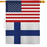 Finska Američka Kuća Prijateljstva Zastava Nacionalnosti Dvostrana Zastava Dvorišta