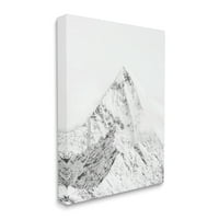 Stupell Industries Snowy Mountain Peak Sharp Lines Crna Bijela, 40, dizajniran od strane Design Fabrikken