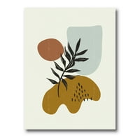 Designart 'apstraktni Oblici s botaničkim minimalističkim listom II' moderni platneni zidni umjetnički Print