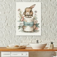 Designart Bunny Sa Rolom Toaletnog Papira I Cvijeća I Zidna Umjetnost Od Platna
