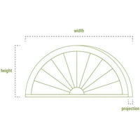 Ekena Millwork 68 W 40-3 4 H 2-3 4 p pola okruglog kraka arhitektonski razred PVC kombinovani zabat