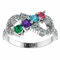 Nana Infinity odrasle majke prsten 1to kamenje ženski majke dan poklon-10k bijele veličine 4. Stone 6