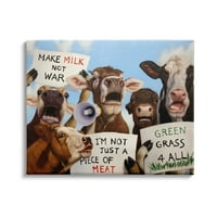 Stupell Industries protestujući protiv krava smiješna zemlja Farma jednakost goveda, 16, Dizajn Lucia Heffernan