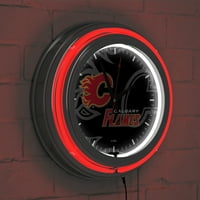Hromirani Neonski sat sa dvostrukom prečkom-vodeni žig-Calgary Flamesï¿½