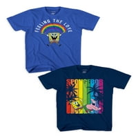 Spongebob Kids Feeling the Pride grafička majica, 2 pakovanja, veličine 4-18