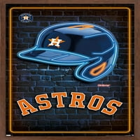 Houston Astros - Neonski Zidni Poster Za Kacigu, 22.375 34 Uramljen
