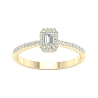 Imperial Ct TDW smaragdni dijamantski oreol verenički prsten od 10k žutog zlata