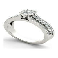 Carat T. W. Diamond Split drška klaster 10kt zaručnički prsten od bijelog zlata