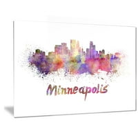 Designart 'Minneapolis Skyline' Multipanel Cityscape Metal Wall Art
