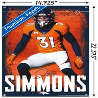 Denver Broncos - Justin Simmons Zidni poster sa push igle, 14.725 22.375