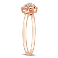 Miabella ženski karat T. W. dijamantski prsten od ružičastog zlata sa bljeskalicom od Sterling srebra cvjetnog
