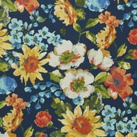 Plavi Multi Floral Zatvoreni Jastuk Za Vanjsku Klupu, Sa Kablom