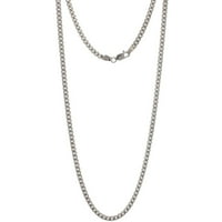 Pori nakit za rodirani sterlijski srebrni Miami kubanski lanac Muška ogrlica, 24