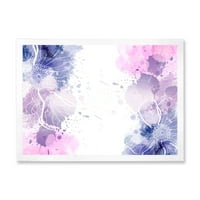 Designart 'Pink And Purple Abstract With Colorful Splashes I' Modern Framed Art Print