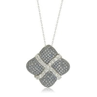 Kolekcija Sterling Silver Sapphire & Diamond Wrapped Cushion Privjesak