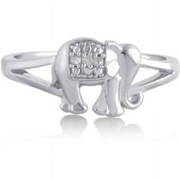 Arista okrugli dijamantski naglasak ženski Elephant modni prsten u žutom zlatu-mesing