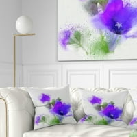 Designart buket plavog Akvarelnog cvijeća - cvjetni jastuk - 18x18