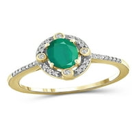JewelersClub Smaragdni Prsten Birthstone Nakit-0. Karatni smaragdni 14k pozlaćeni srebrni prsten nakit sa