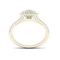 3 4ct TDW dijamant 14k zaručnički prsten sa cvijetom od žutog zlata