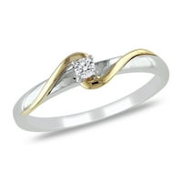 Miabella ženski dijamantski naglasak upleteni zaručnički prsten od 10kt 2-tonskog Bijelog i žutog zlata