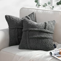 Phantoscope Soft Fluffy Sherpa serija jastuk za bacanje sa umetkom Fau Fur dekorativni jastuk, tamno siva,,