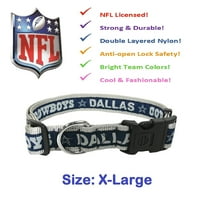 Pets First NFL Dallas Cowboys ovratnik za pse - teška, izdržljiva i podesiva fudbalska kragna za pse mačke-Extra
