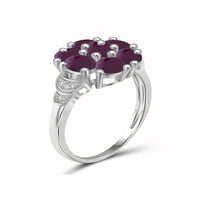 JewelersClub Ruby Prsten Birthstone Nakit-2. Karat Ruby 0. Srebrni prsten nakit sa bijelim dijamantskim naglaskom-prstenovi