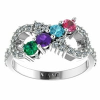Nana Infinity odrasle majke prsten 1to kamenje ženski majke dan poklon-srebra-Veličina 5. Stone1