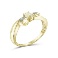 JewelersClub Opal Prsten Birthstone Nakit-0. Karat Opal 14k pozlaćeni srebrni prsten nakit sa bijelim dijamantskim