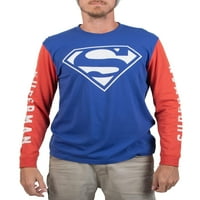 Muški DC Comics Superman Classic Logo Plava i crvena grafička majica i set Beanie