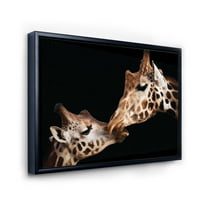 Designart 'Close up of Two Giraffe Kissing II' seoska kuća uokvirena platnenim zidom Art Print