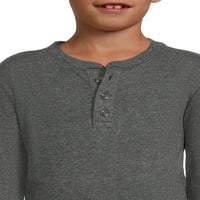 Wonder Nation Boys Duge Rukave Henley Shirt, 2-Pack, Veličine 4 - & Husky