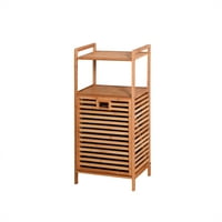 Aukfa korpa za veš za kupatilo bambusova korpa za odlaganje sa 2-slojnom policom