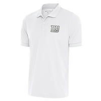 Muški antigua bijeli New York Giants Metallic Logo Big & Visok imućni polo